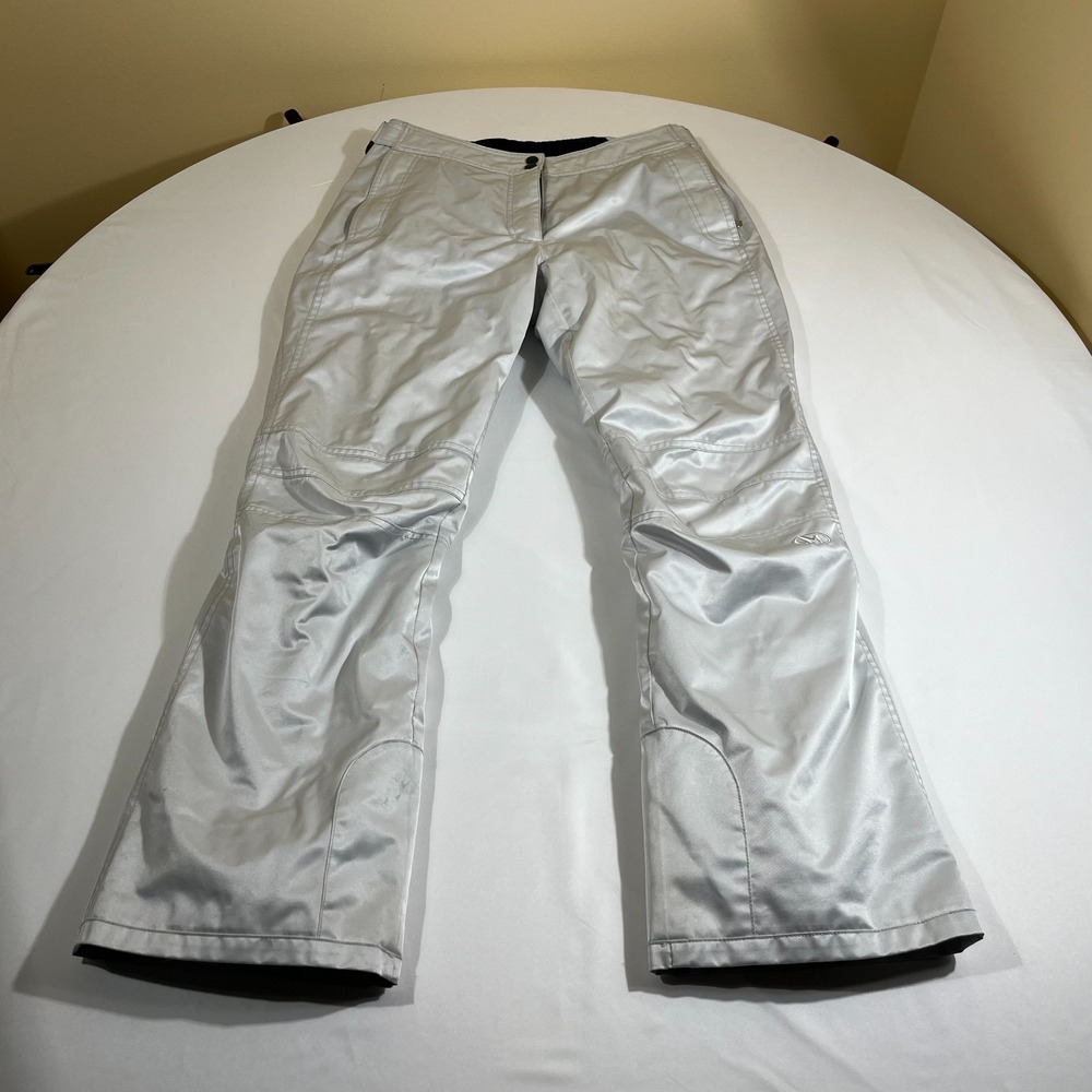 Marker Evolution Snowboard Ski Pants White Womens Size 8 Adjustable Waist Padded